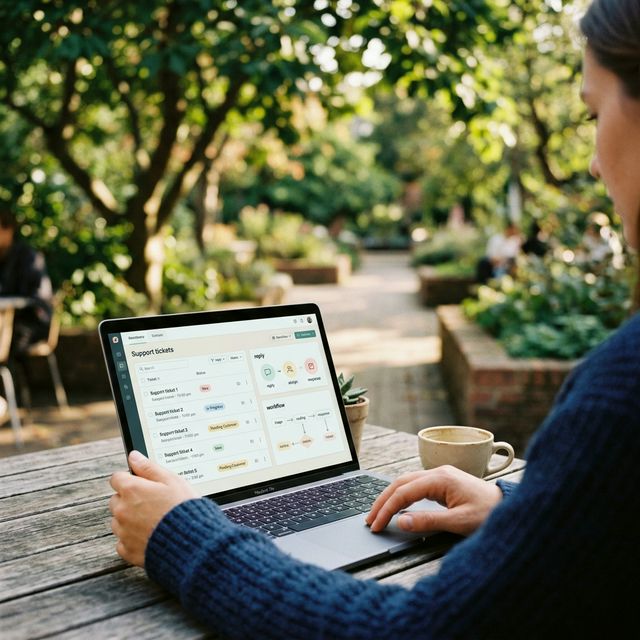 Persona revisando flujos operativos en un parque